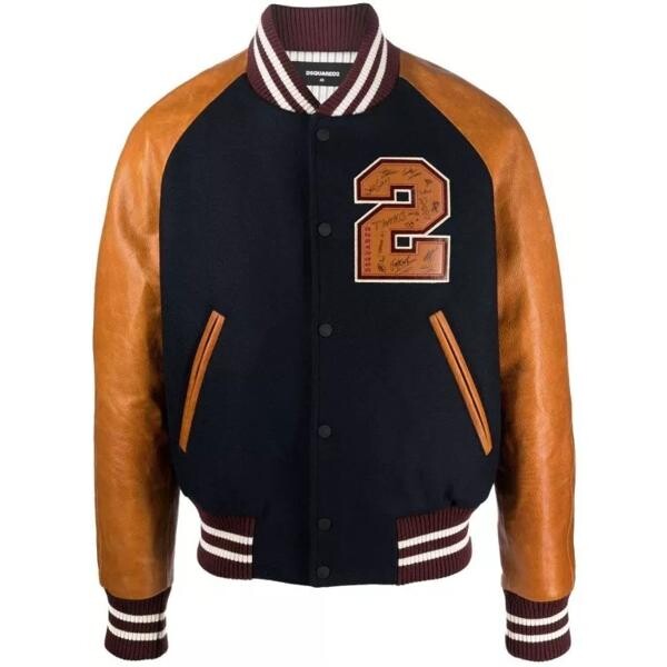 

Куртка wool-blend varsity jacket Dsquared2, черный