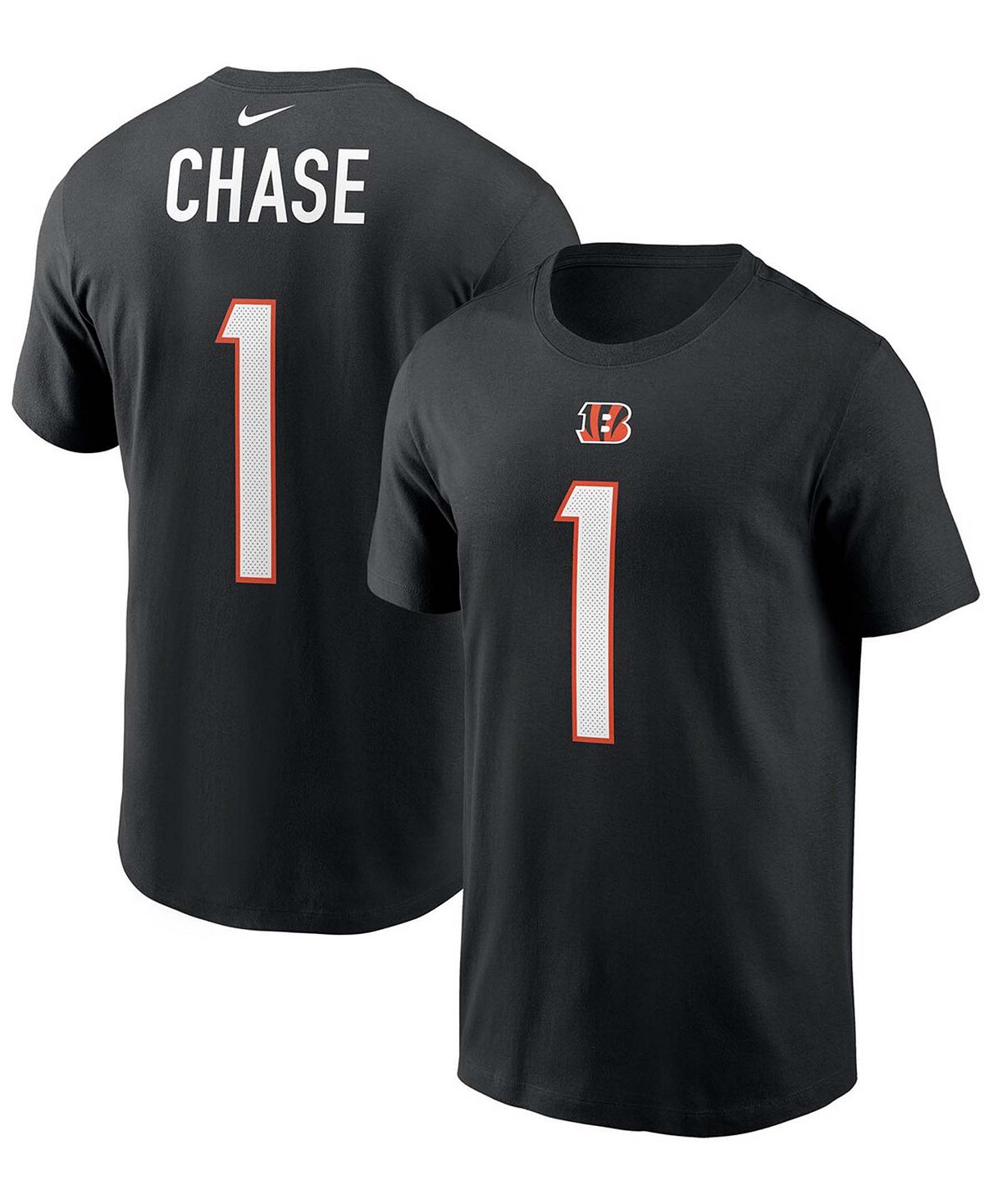 Мужская футболка Ja'Marr Chase Black Cincinnati Bengals с именем и номером игрока первого раунда драфта НФЛ 2021 года Nike