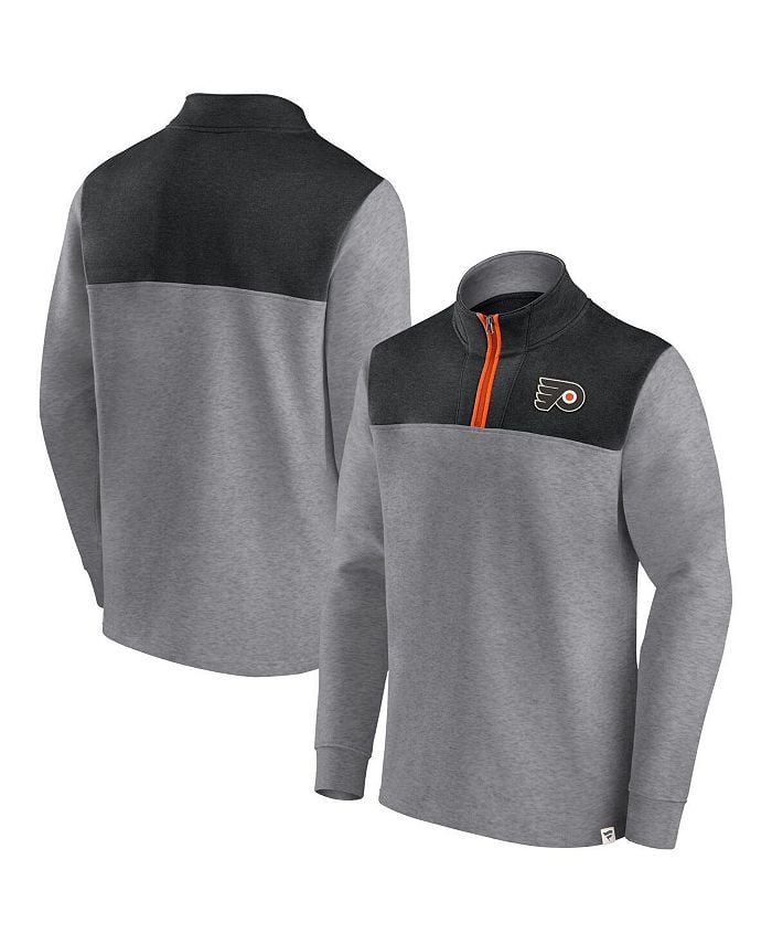 

Мужская фирменная куртка с молнией до четверти цвета Heather Grey Philadelphia Flyers Launch It Fanatics, серый