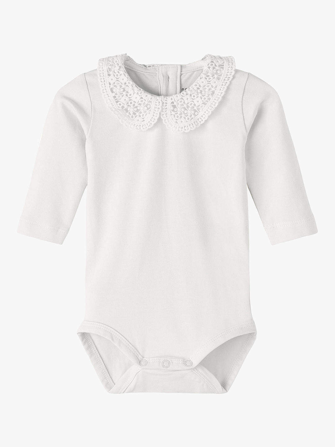

Боди NAME IT Baby из органического хлопка с кружевной отделкой, белый