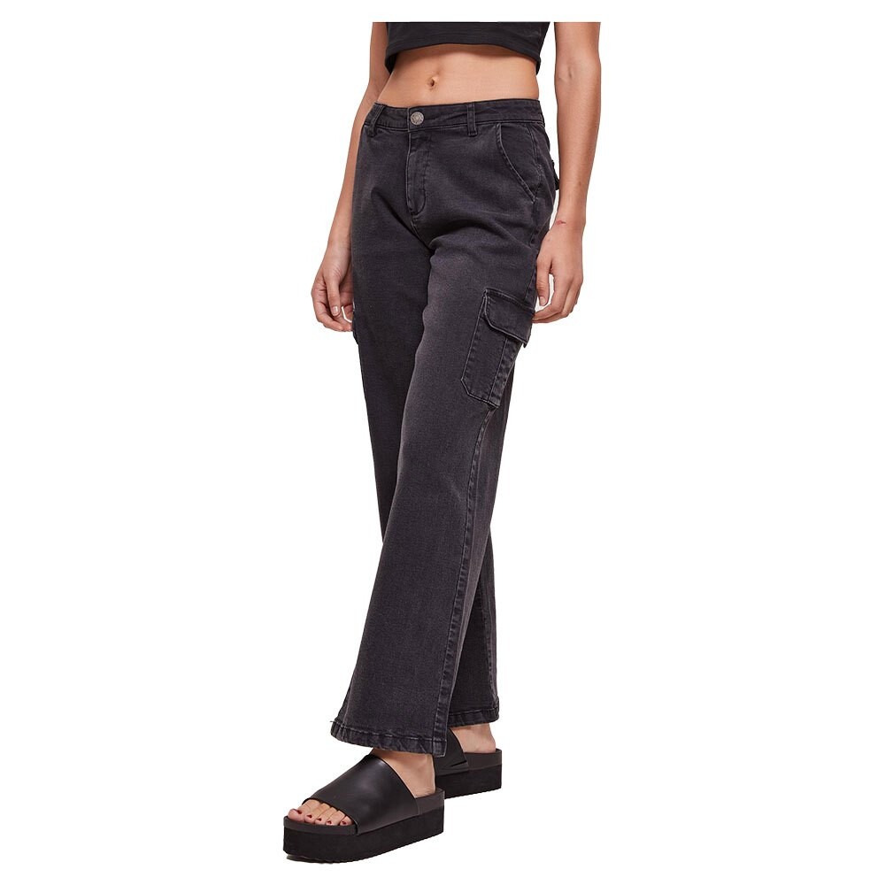 

Брюки Urban Classics Straight Denim High Waist Cargo, черный