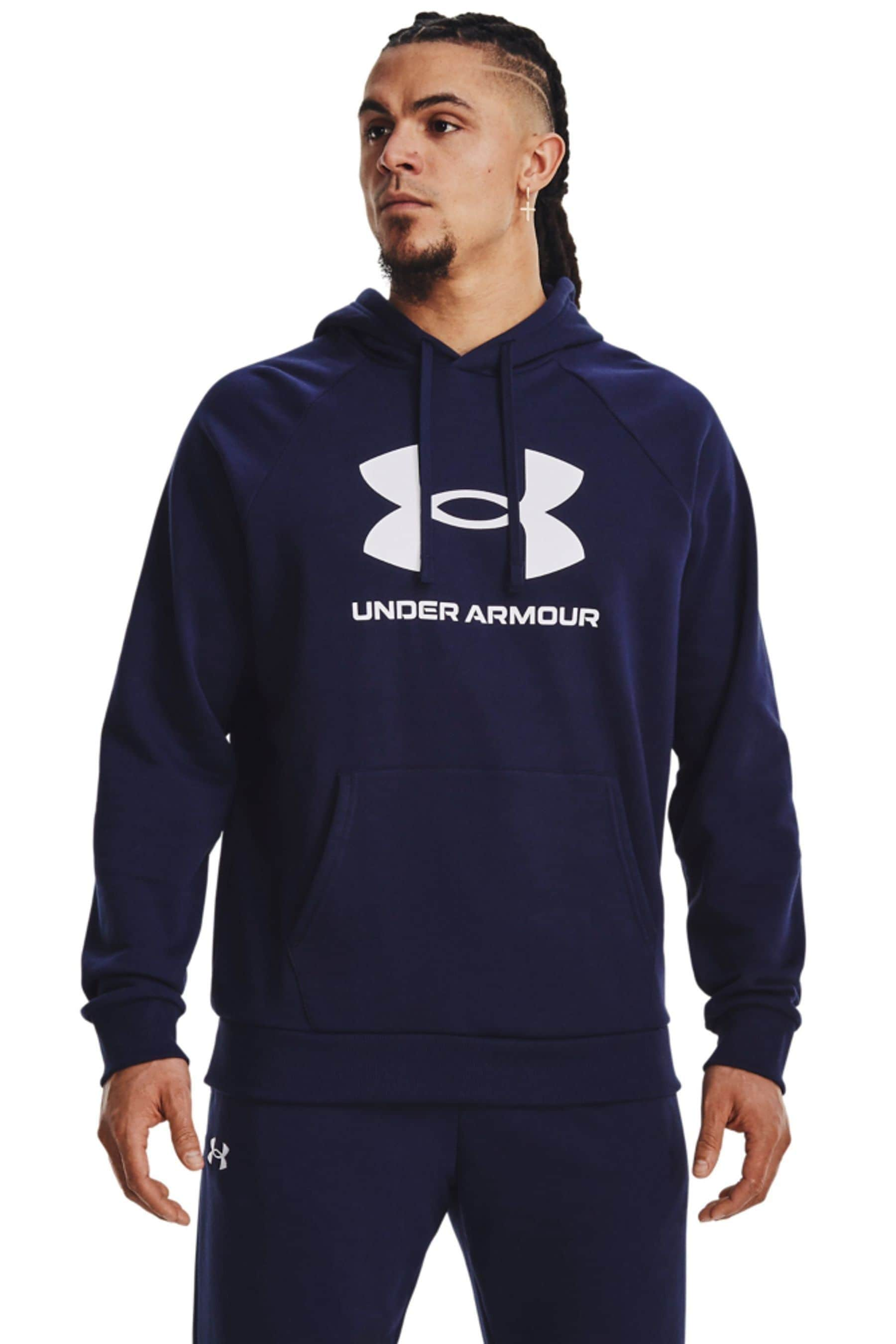 

Флисовый пуловер с логотипом Rival Under Armour, синий