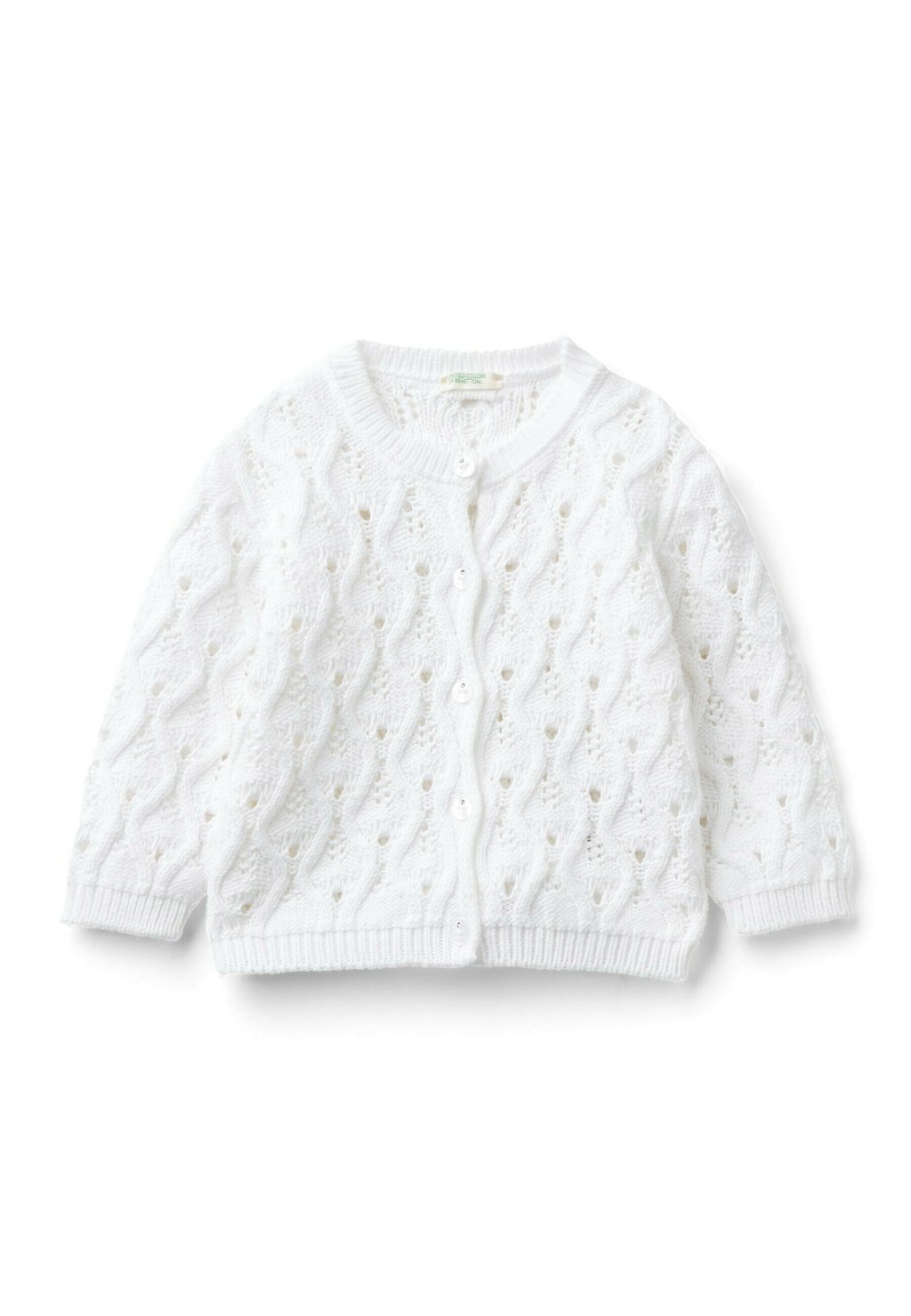 

Кардиган WITH ALL OVER STITCH PATTERN United Colors of Benetton, цвет white