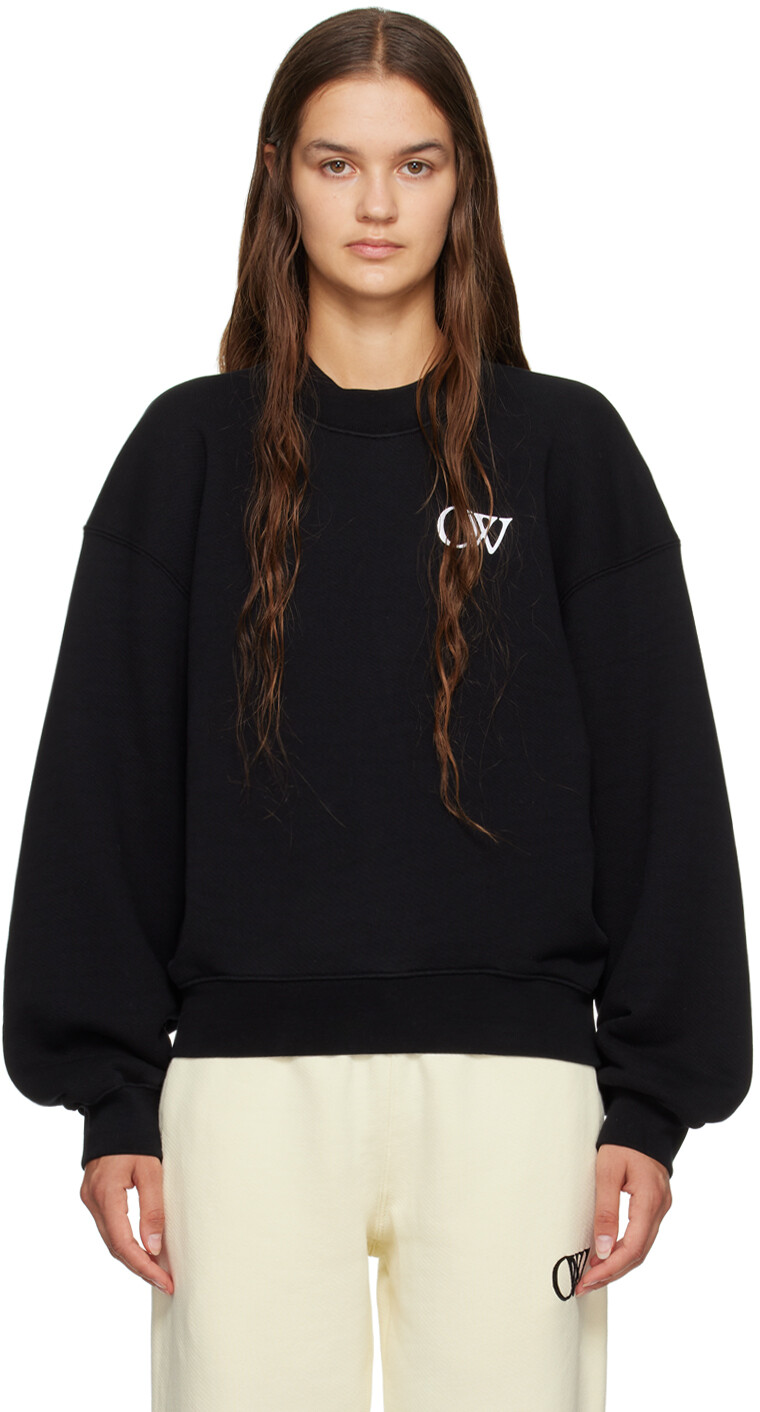 

Off-White Черный свитшот из флока