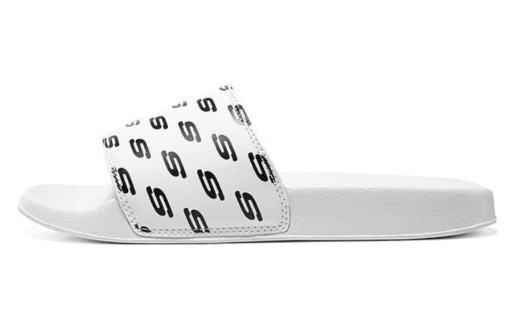 

Боковые линии Шлепанцы женские Черный/белый Skechers