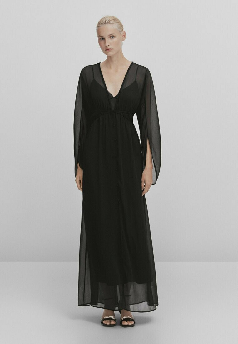 

Платье макси Massimo Dutti, черный