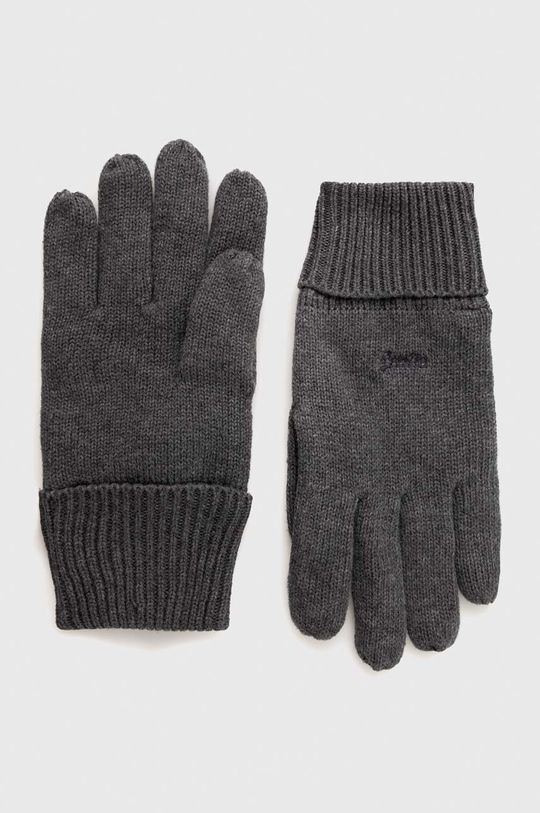 Хлопковые перчатки Superdry, серый черные трикотажные перчатки superdry workwear