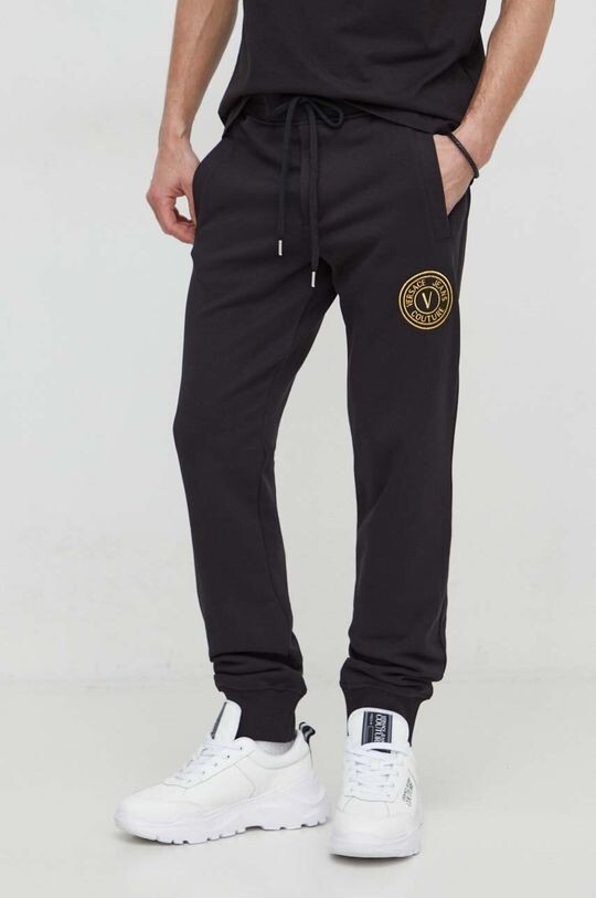 

Хлопковые спортивные штаны Versace Jeans Couture, черный