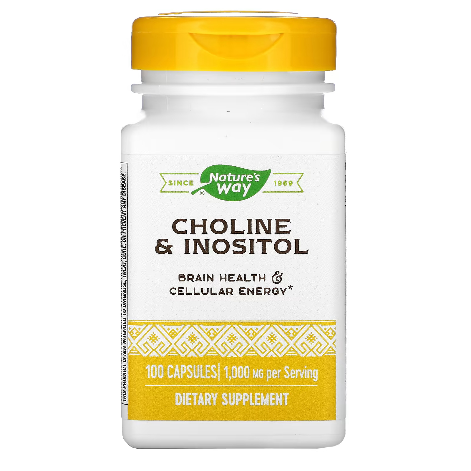 Пищевая добавка Nature's Way Choline & Inositol 1000 мг биологически активная добавка solgar choline inositol 500mg 500 mg 100 шт