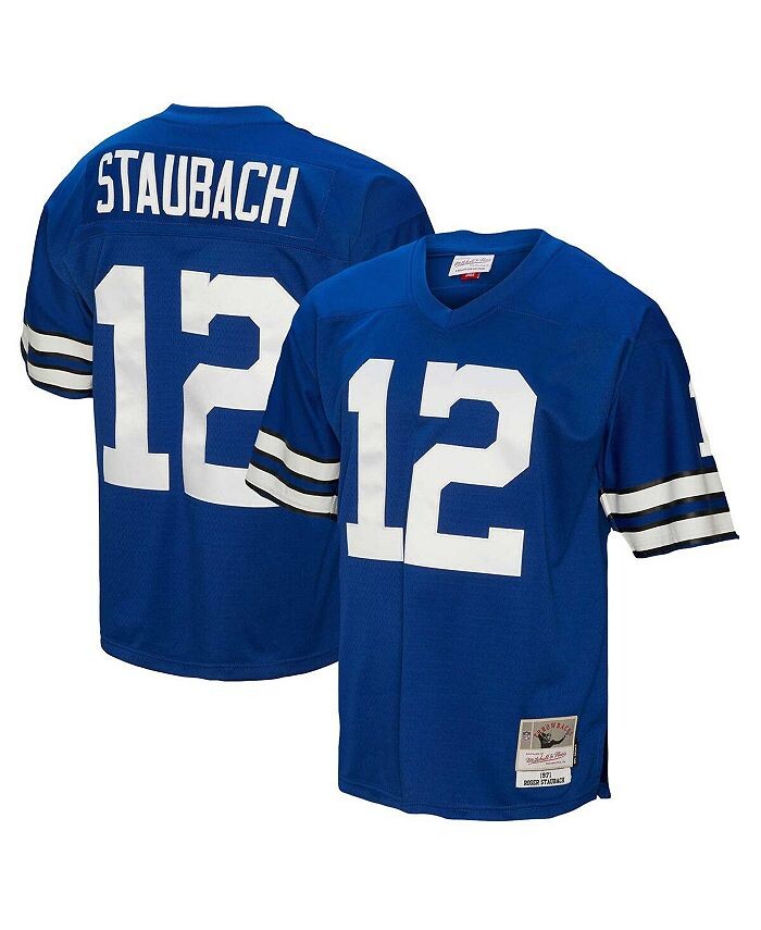 

Мужская футболка темно-синего цвета Roger Staubach Dallas Cowboys Big and Tall 1971 Legacy Retired Player Mitchell & Ness, синий