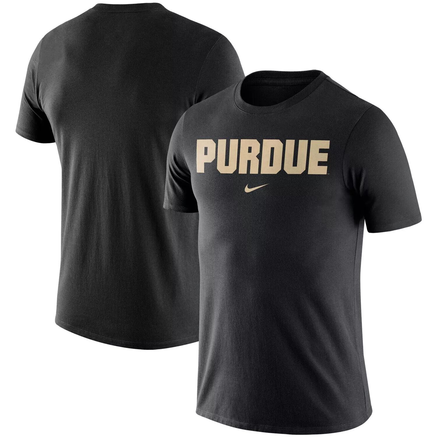 

Мужская черная футболка Purdue Boilermakers Essential с надписью Nike