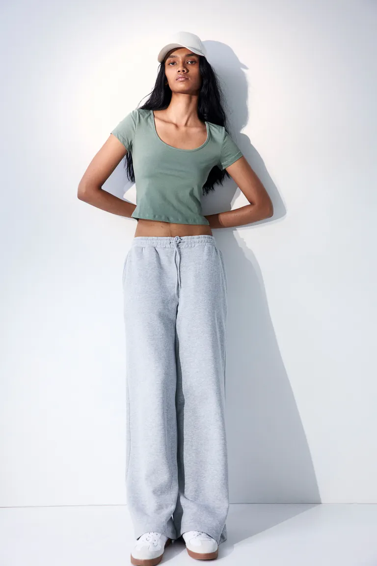 

Блузка из хлопкового джерси H&M, зеленый