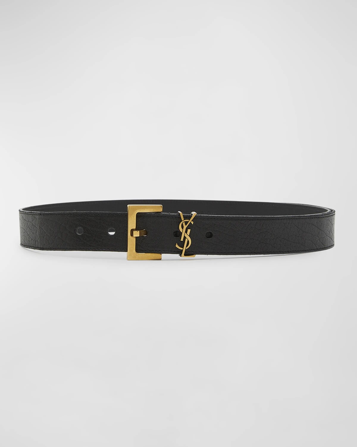 Ремень YSL из зернистой кожи YSL Saint Laurent, цвет Black