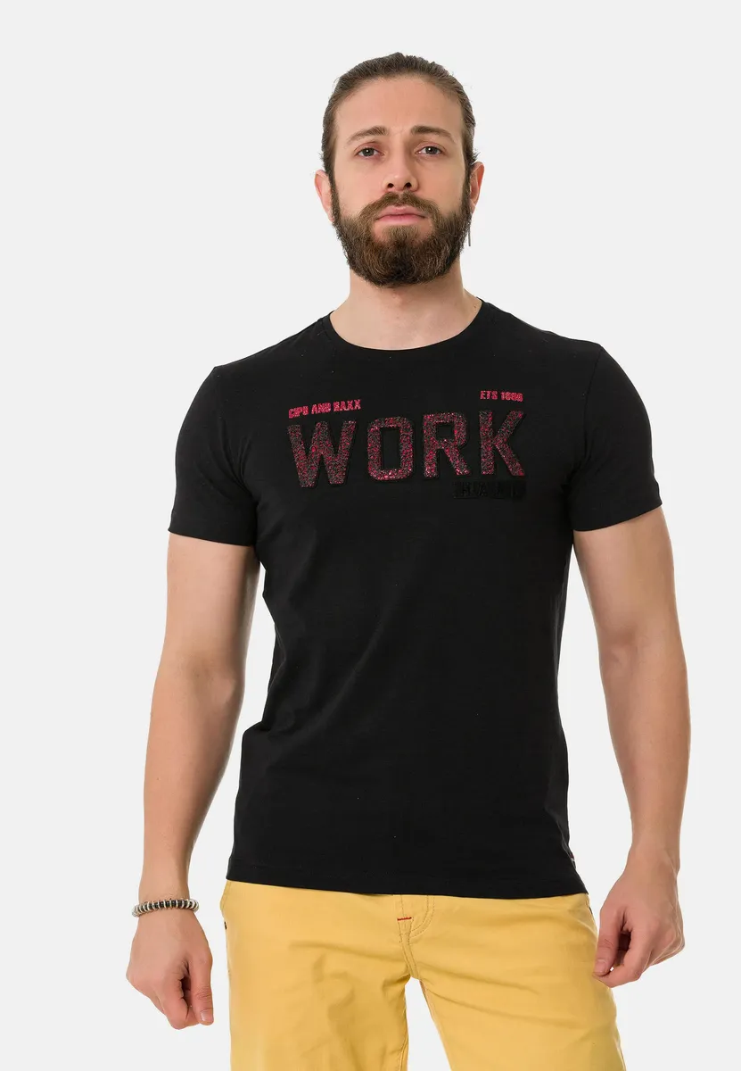 

Футболка Cipo & Baxx с классным принтом Work, черный