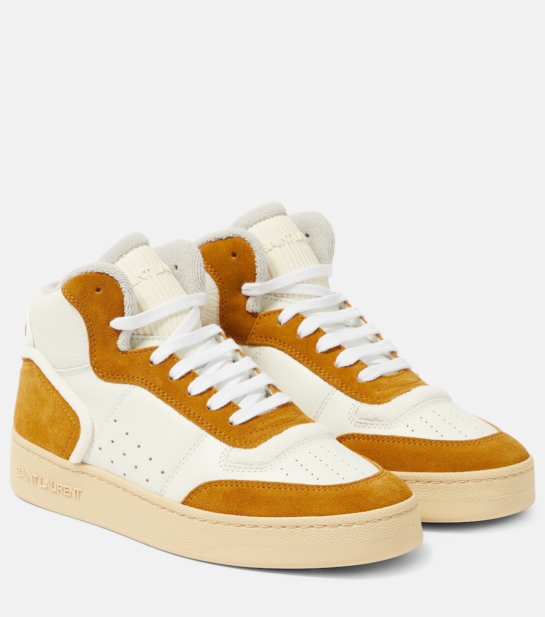 

Кроссовки sl/80 из кожи и замши Saint Laurent, белый