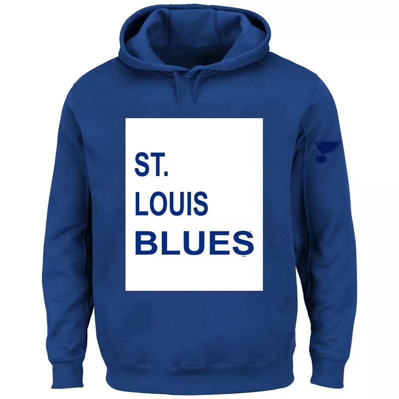 

Однотонный пуловер с капюшоном NHL Big & Tall St. Louis Blues Square Royal Royal
