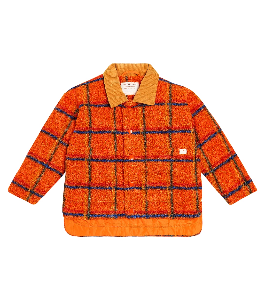 

Флисовая куртка в клетку Tinycottons, апельсин, Оранжевый