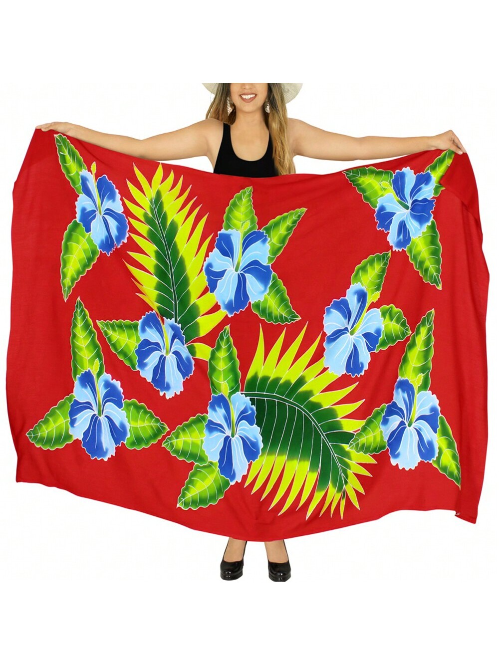 LA LEELA Женский пляжный купальник-бикини саронг, красный, цветочный