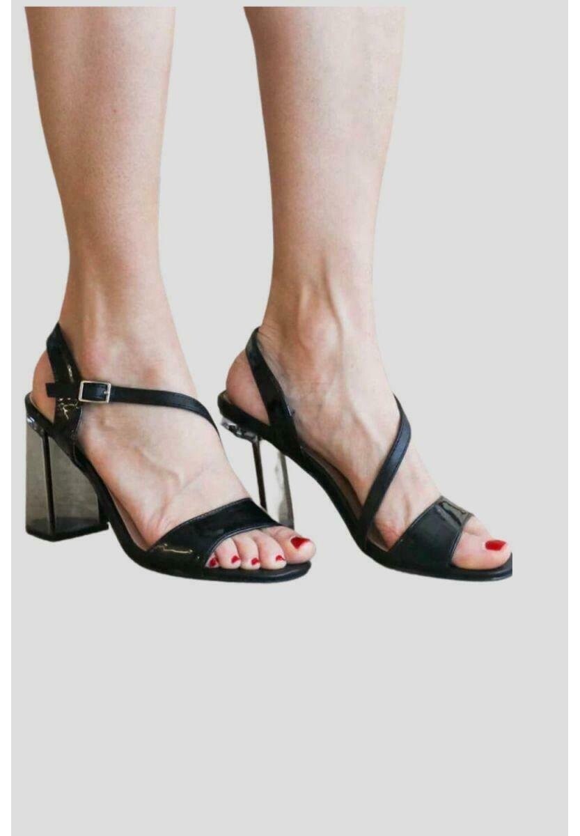 

Босоножки на каблуке CON TACÓN TRANSPARENTE SENSE, черный