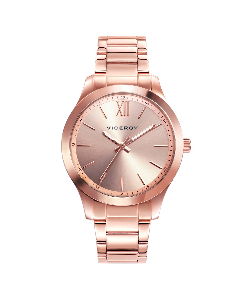 Шикарные женские часы 401068-93 из стали с розовым IP Viceroy, розовый