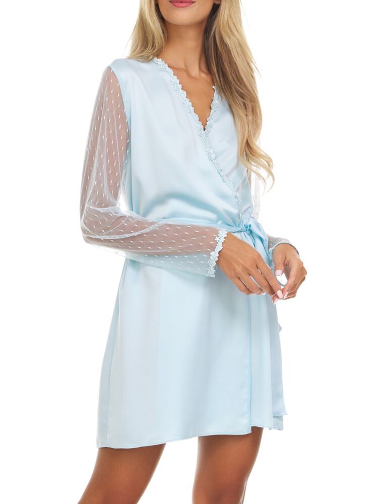 

Халат с завязками и эффектом металлик Showstopper Flora Nikrooz, цвет Light Blue