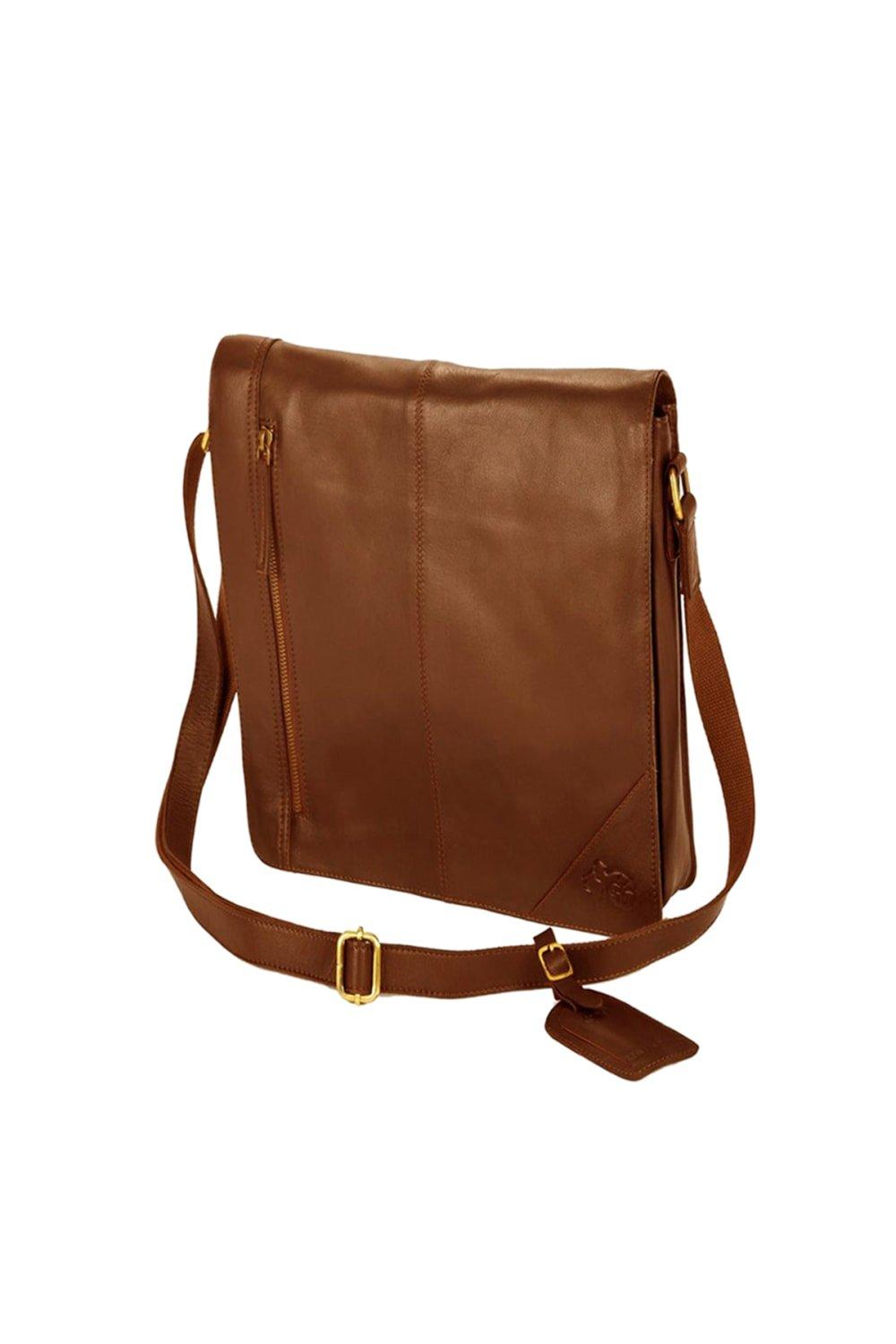 Узкая сумка-мессенджер Eastern Counties Leather, коричневый кожаный рюкзак ross с потертостями eastern counties leather коричневый