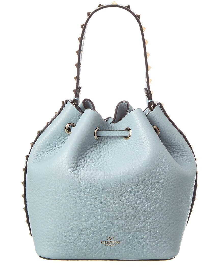 

Сумка-мешок Valentino Rockstud из зернистой кожи, синий