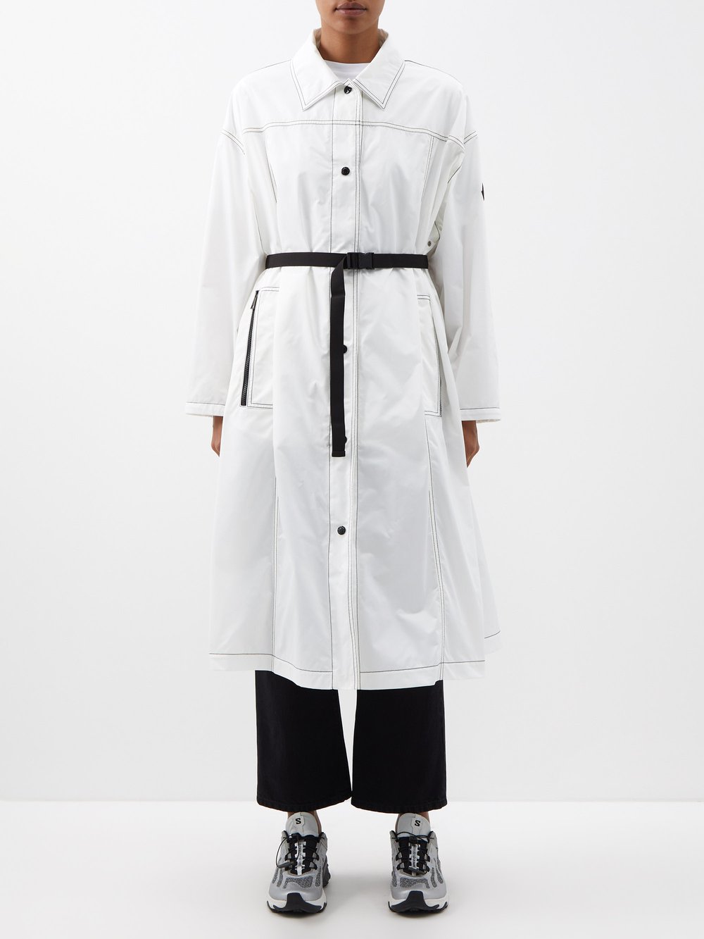 Платье-пальто guirden из горбадина с отстрочкой Moncler, белый