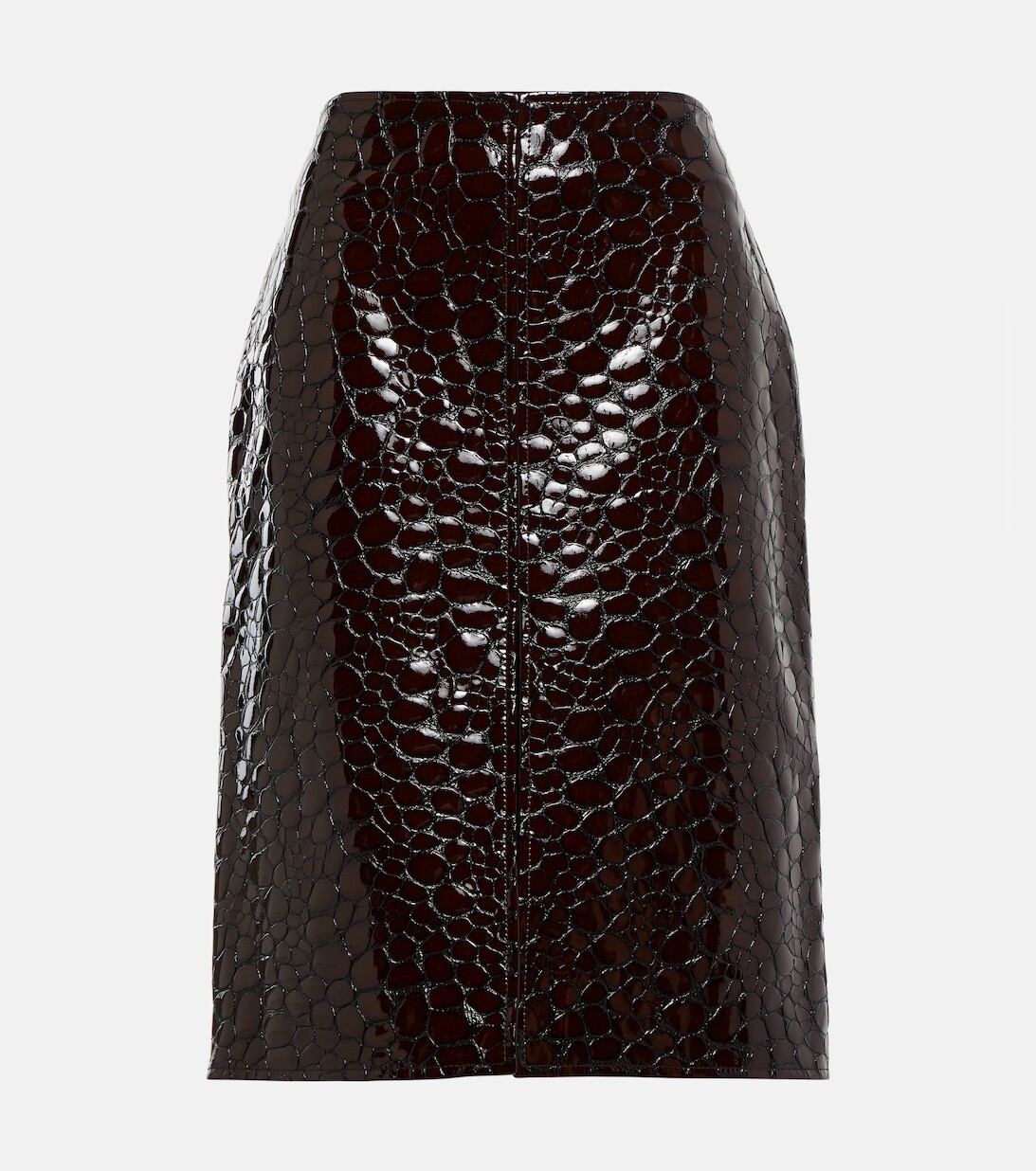 

Юбка миди из кожи с эффектом крокодила BOTTEGA VENETA, коричневый