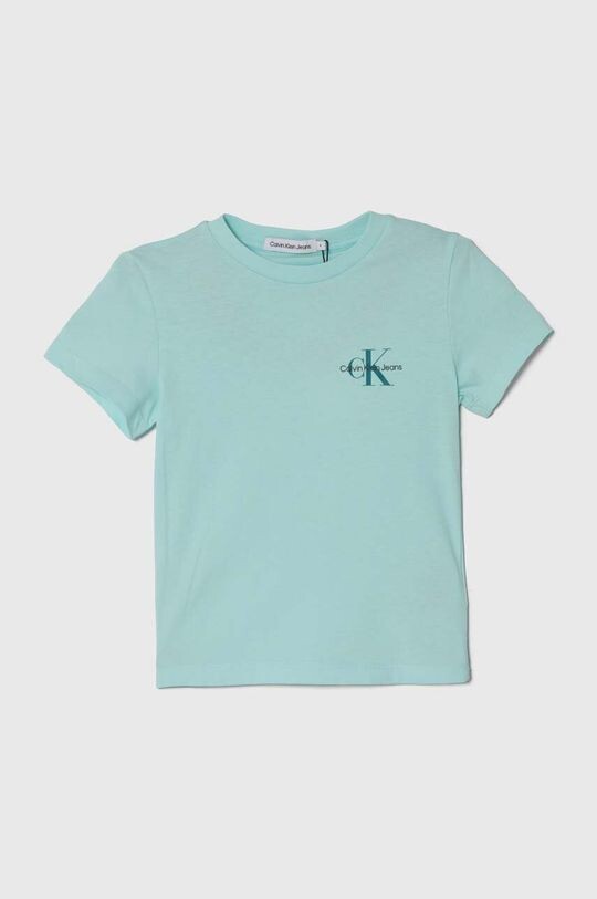 

Хлопковая футболка для детей Calvin Klein Jeans, бирюзовый