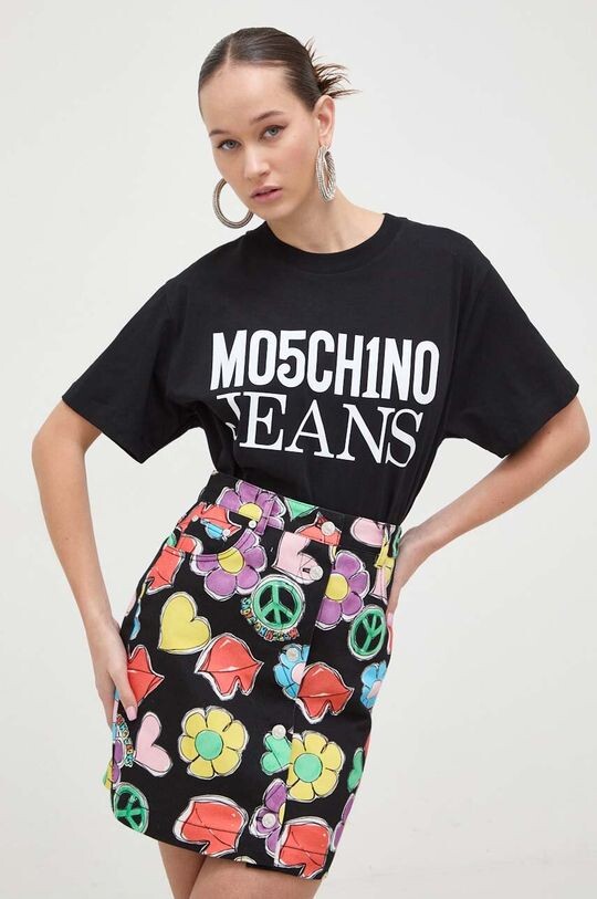 

Хлопковая футболка Moschino Jeans, черный