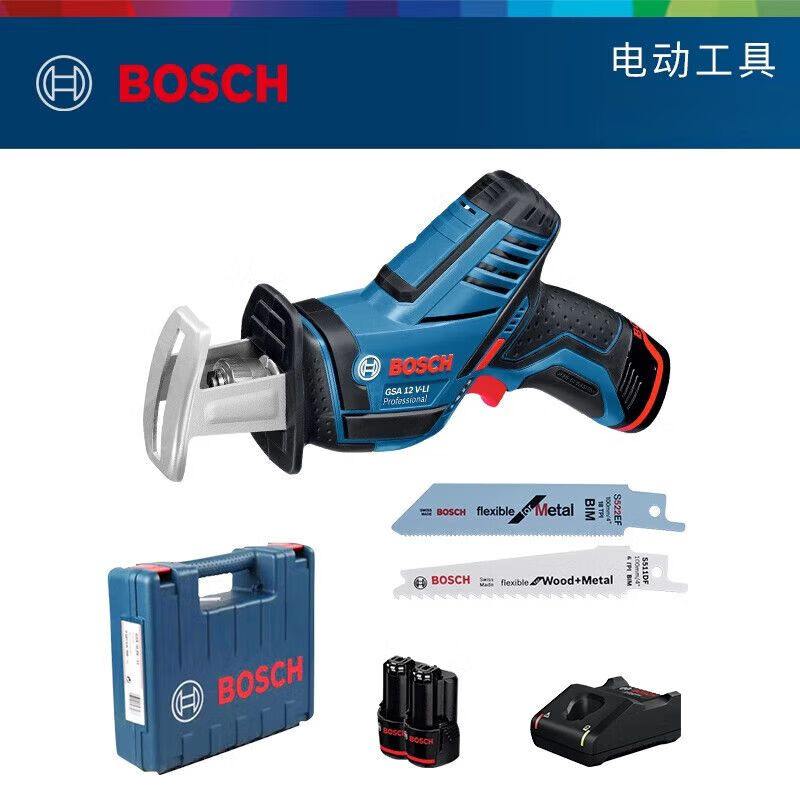 Сабельная пила Bosch GSA 12 V-Li + пильное полотно, два аккумулятора, зарядное устройство