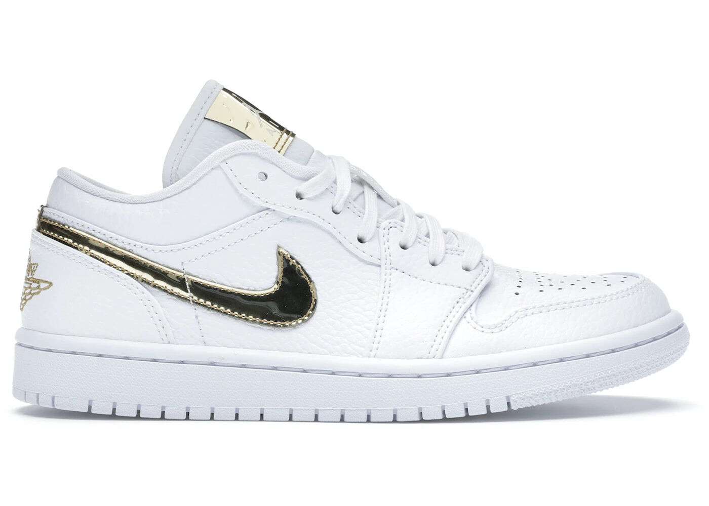 

Кроссовки Nike Air Jordan 1 Low (W), белый / золотистый металлик