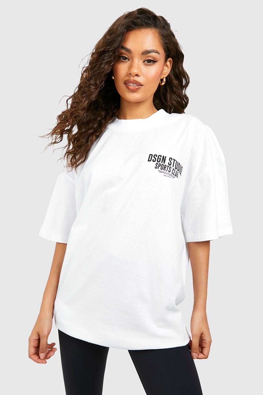 

Футболка оверсайз с слоганом dsgn studio Boohoo, белый
