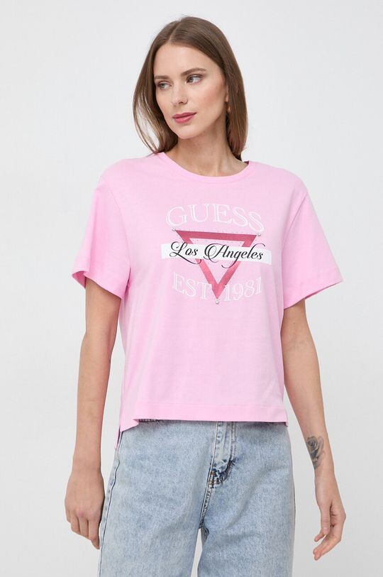 

Футболка из хлопка Guess, розовый