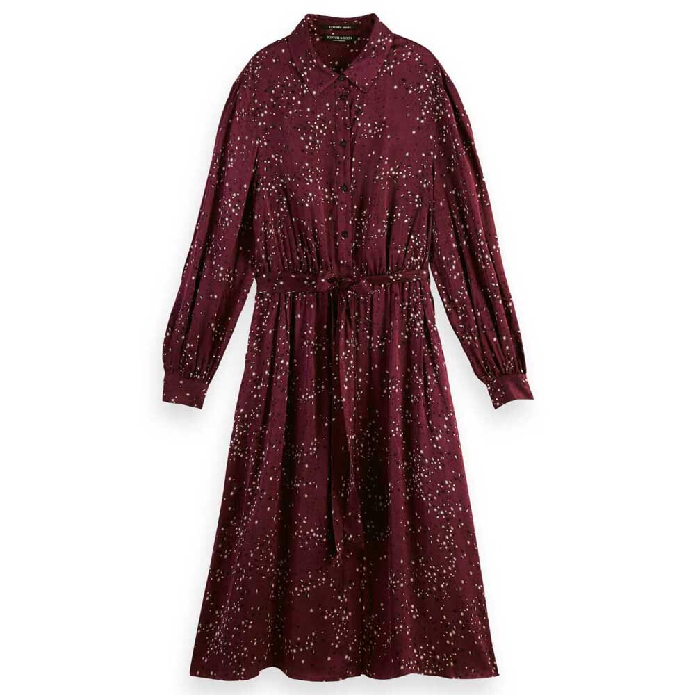 

Платье миди Scotch & Soda Karis Printed Long Sleeve, фиолетовый