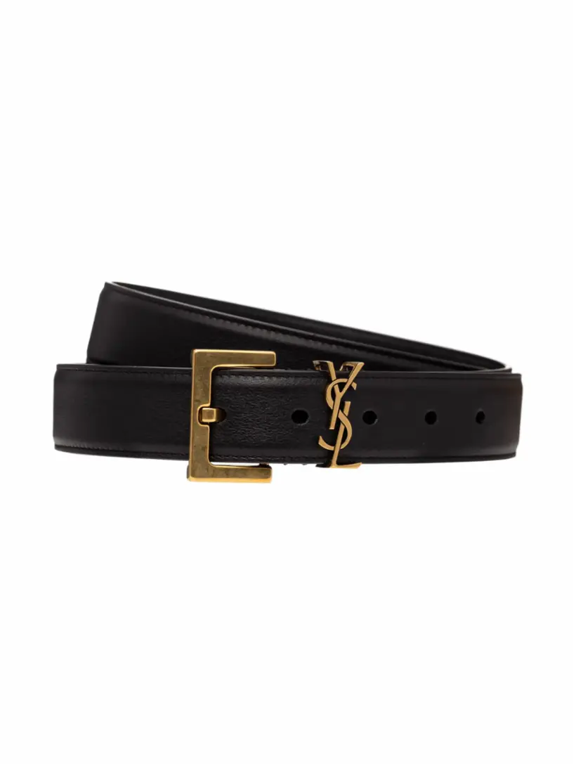 

Кожаный ремень Cassandre Saint Laurent, черный