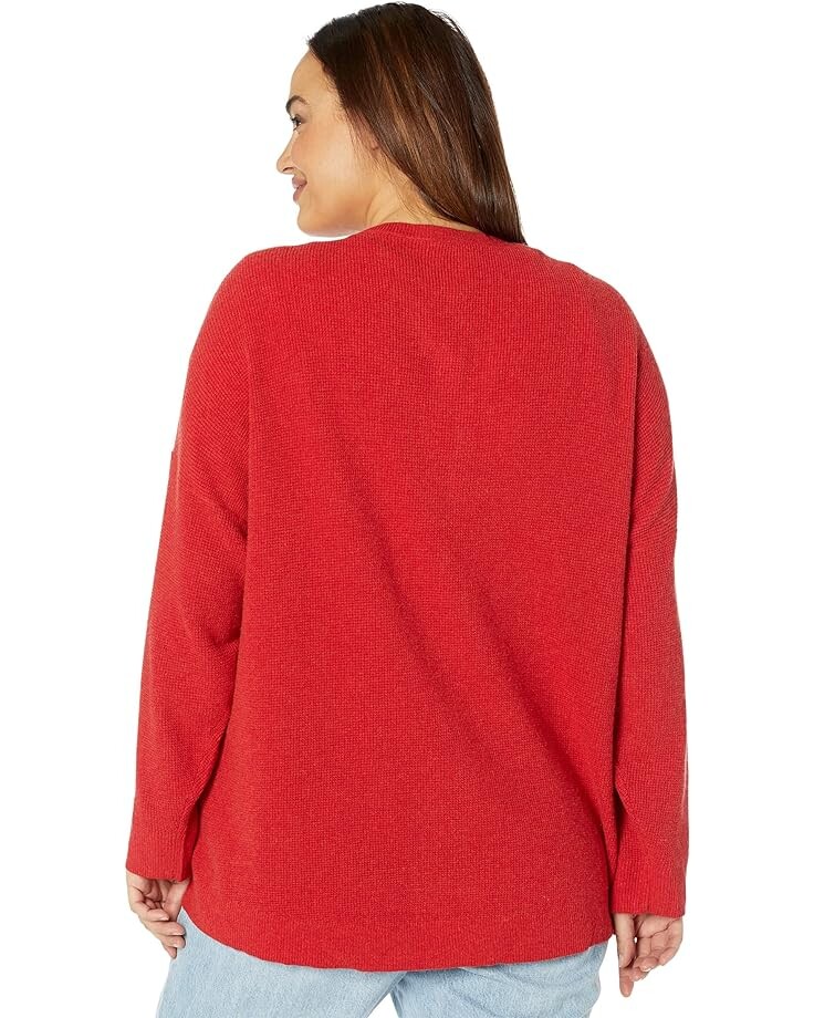 

Свитер Madewell Plus Asherton Waffle Henley Sweater, цвет Heather Poppy