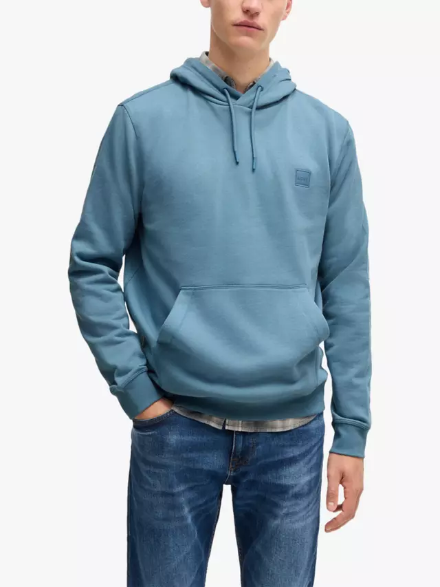 

Худи HUGO BOSS BOSS French Terry Cotton, цвет open/blue