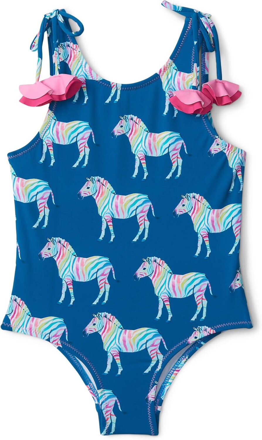 

Купальник Hatley Rainbow Zebra Shoulder Bow Swimsuit, синий