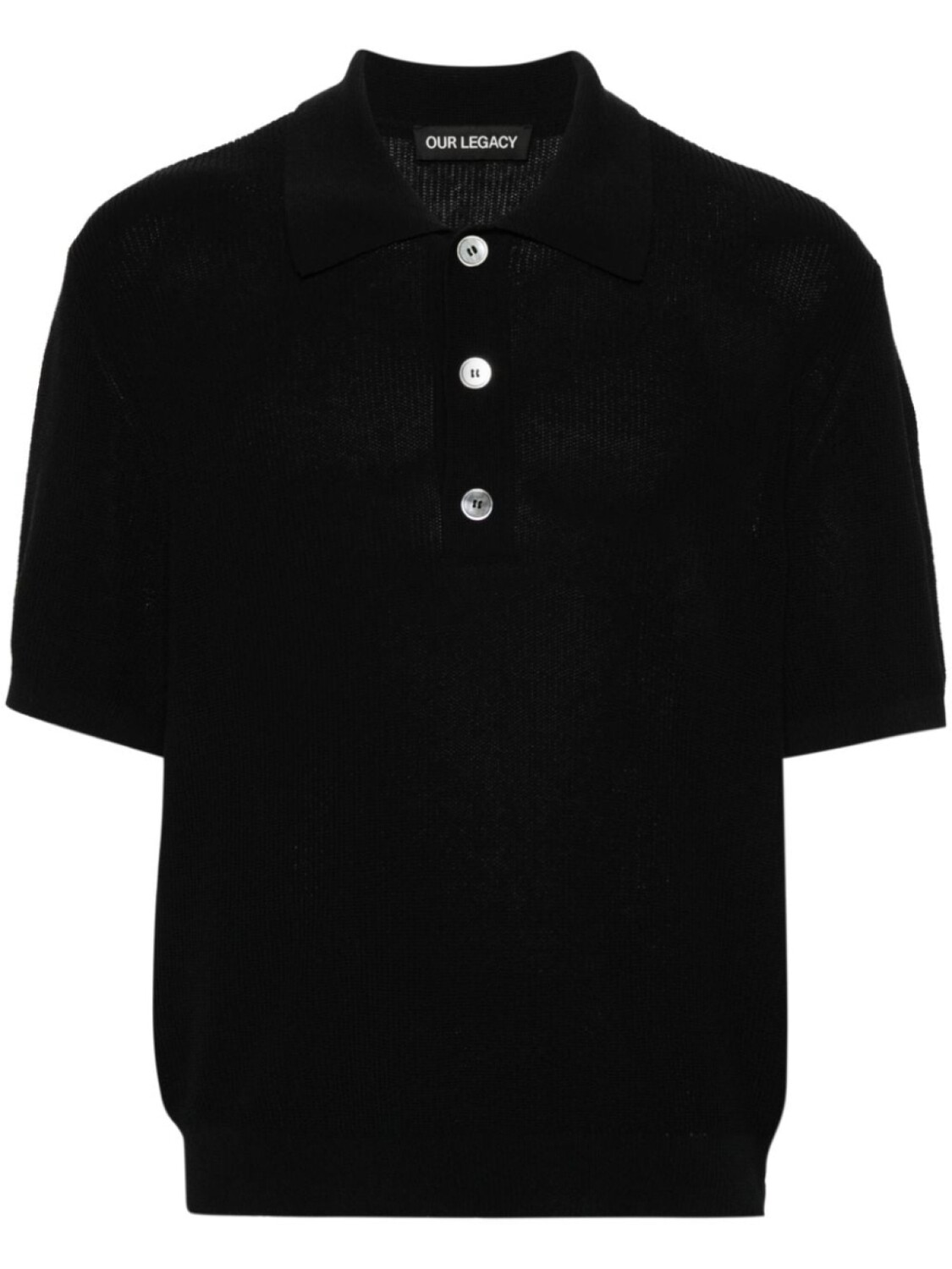 

OUR LEGACY рубашка поло Traditional Polo в рубчик, черный