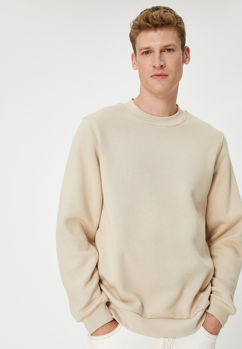 цена Толстовка Crew Neck Long Sleeve Basic Koton, бежевый