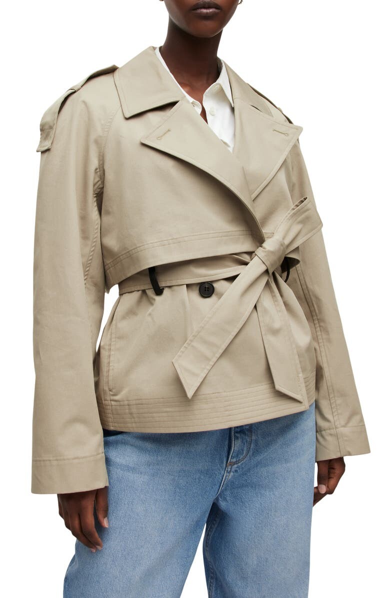 

Укороченный хлопковый тренч Beckette ALLSAINTS