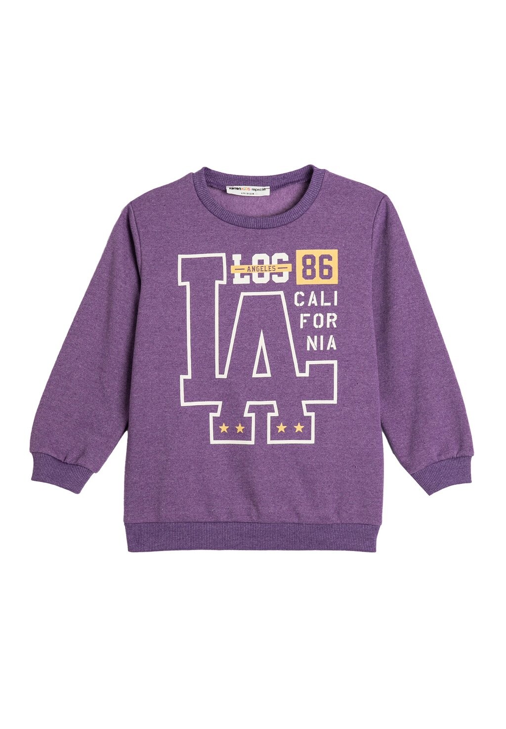 

Толстовка LONG SLEEVE CREW NECK PRINTED DETAIL Koton, цвет purple