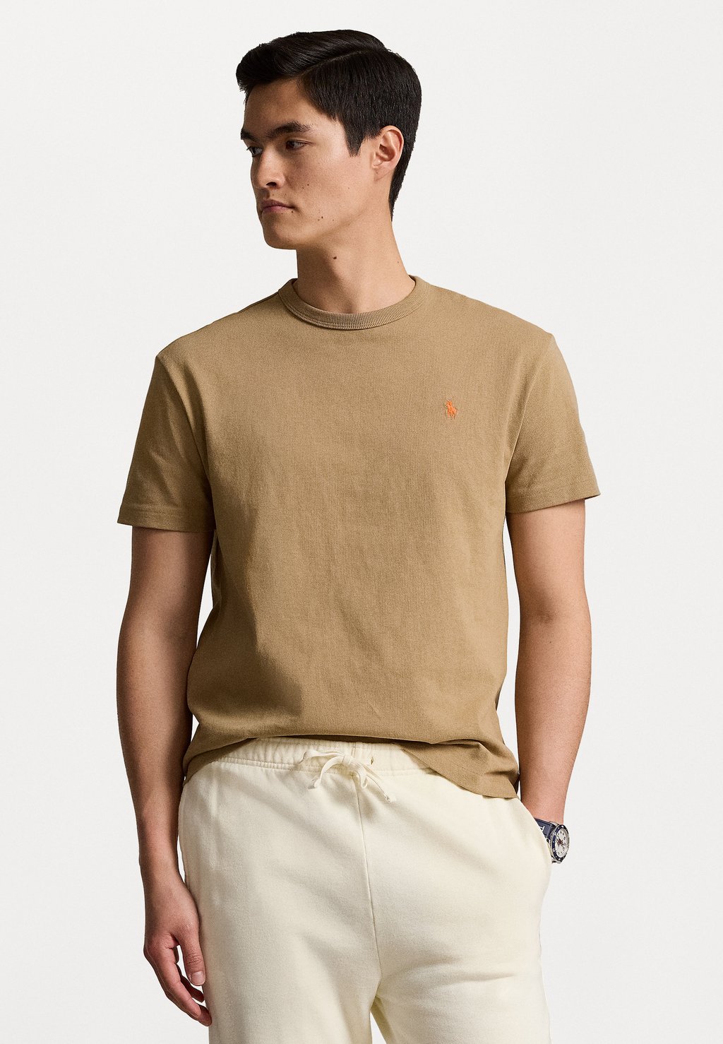 

Базовая футболка Short Sleeve Polo Ralph Lauren, цвет desert khaki, Коричневый, Базовая футболка Short Sleeve Polo Ralph Lauren, цвет desert khaki