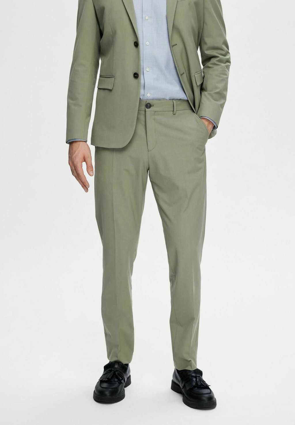 Чинос Selected Homme, светло-зеленый куртка selected homme светло зеленый