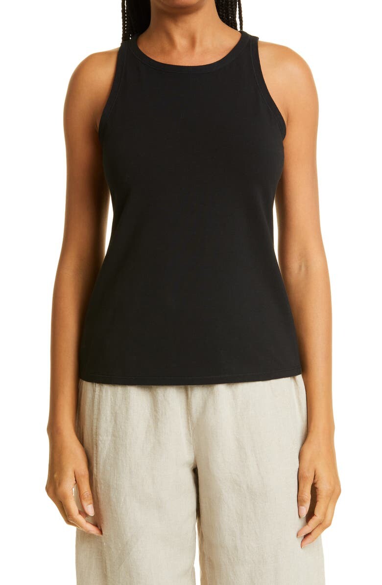 

Майка Slim Fit с круглым вырезом EILEEN FISHER, черный