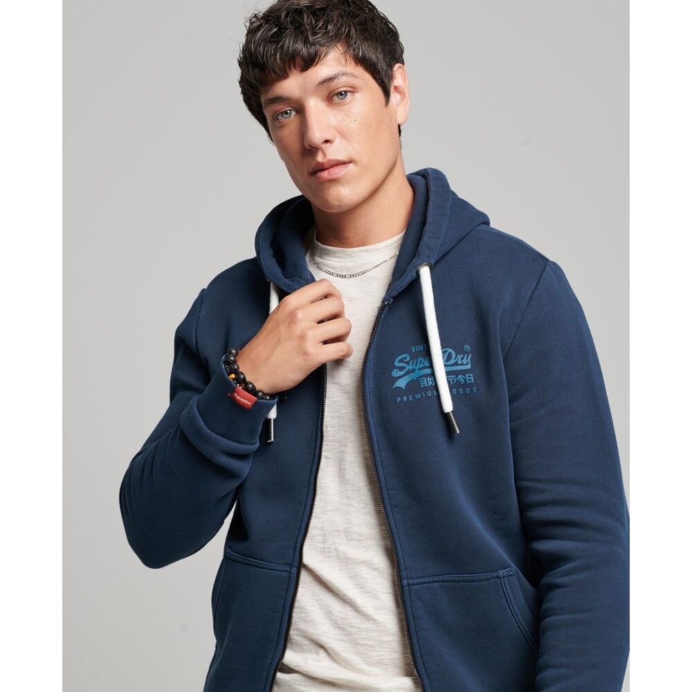 

Толстовка Superdry Vintage Vl Neon Full Zip, синий
