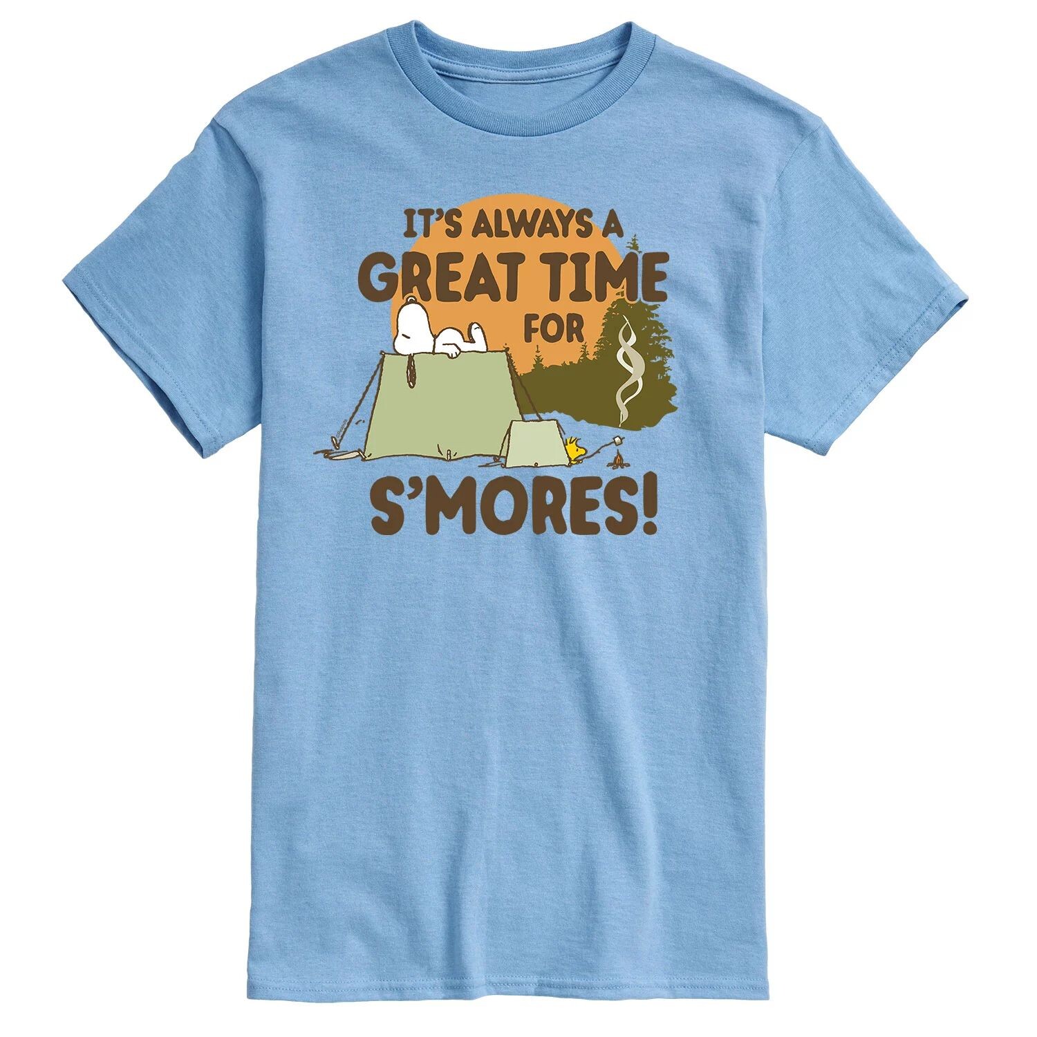

Мужская футболка Peanuts Smores Snoopy Woodstock Licensed Character