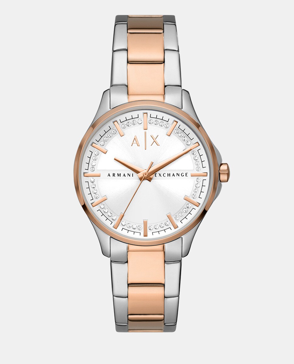 Двухцветные женские часы из стали AX5258 Armani Exchange, розовый